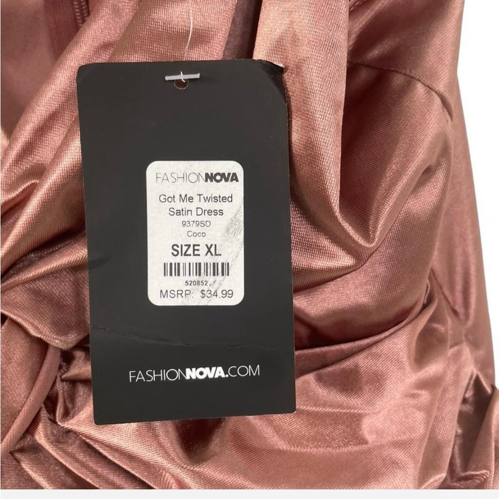 Fashion Nova Satin Dress in Rose - Picture 3 of 3